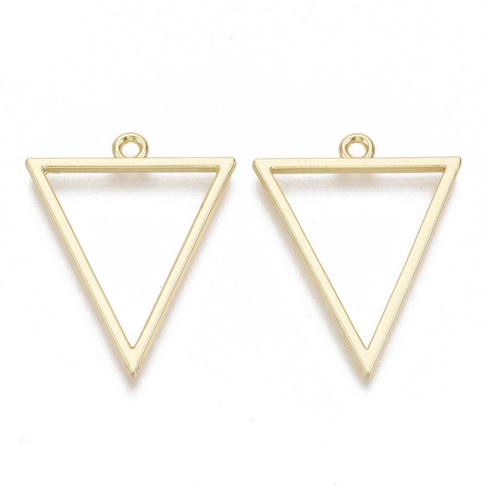 Gold symmetric triangle open back bezel - 8 pieces