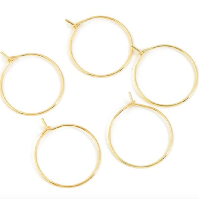 Gold coloured earring hoops - 50 pieces - Poethan