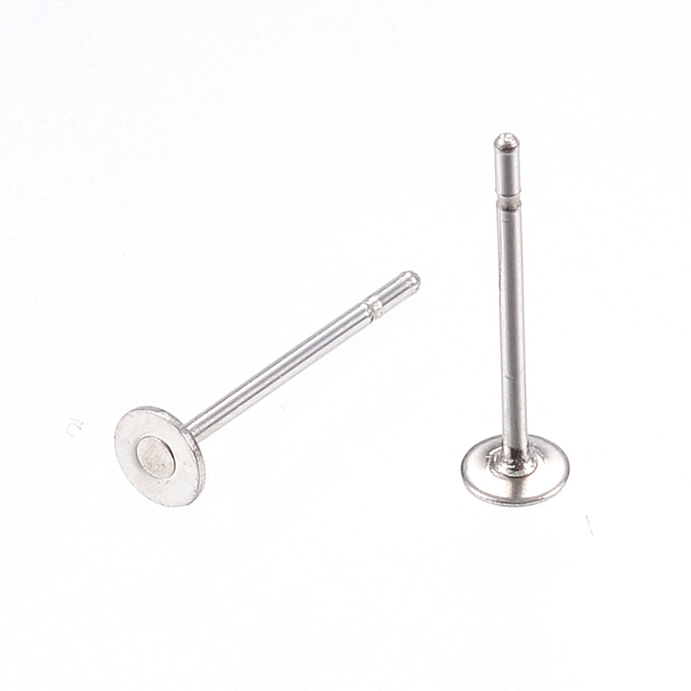 304 Stainless Steel Earring Posts, 3mm