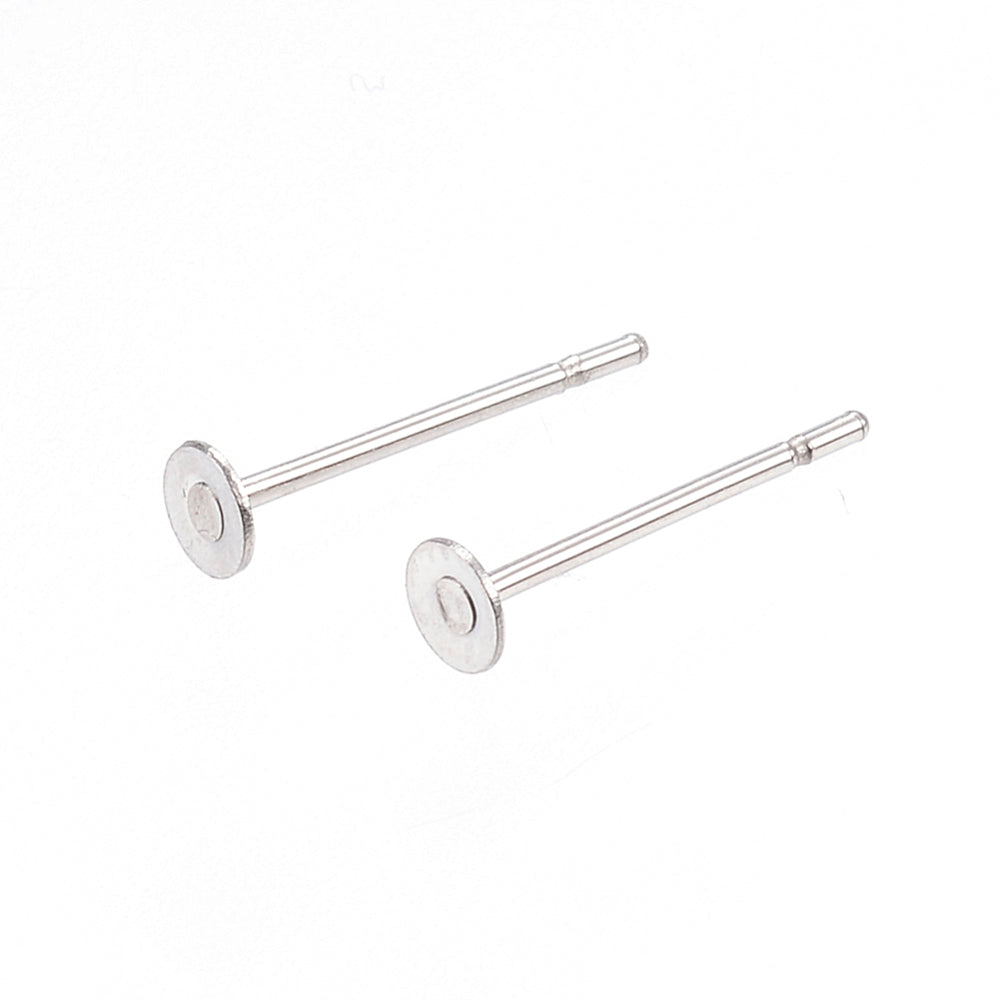 304 Stainless Steel Earring Posts, 3mm