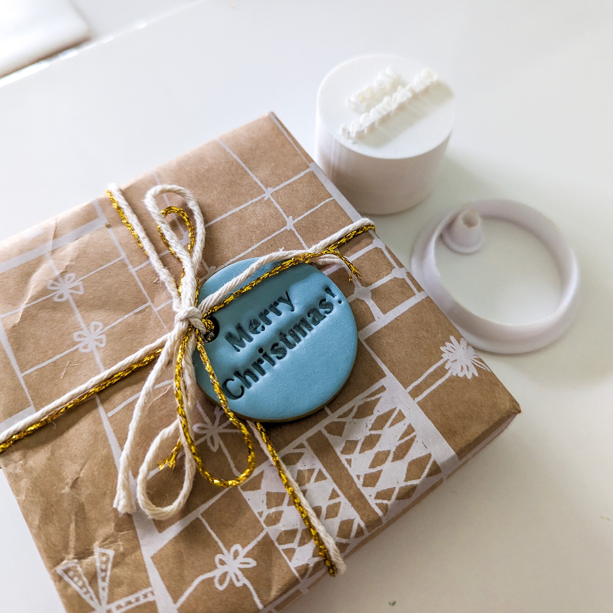Gift Tag and Custom Text Stamp