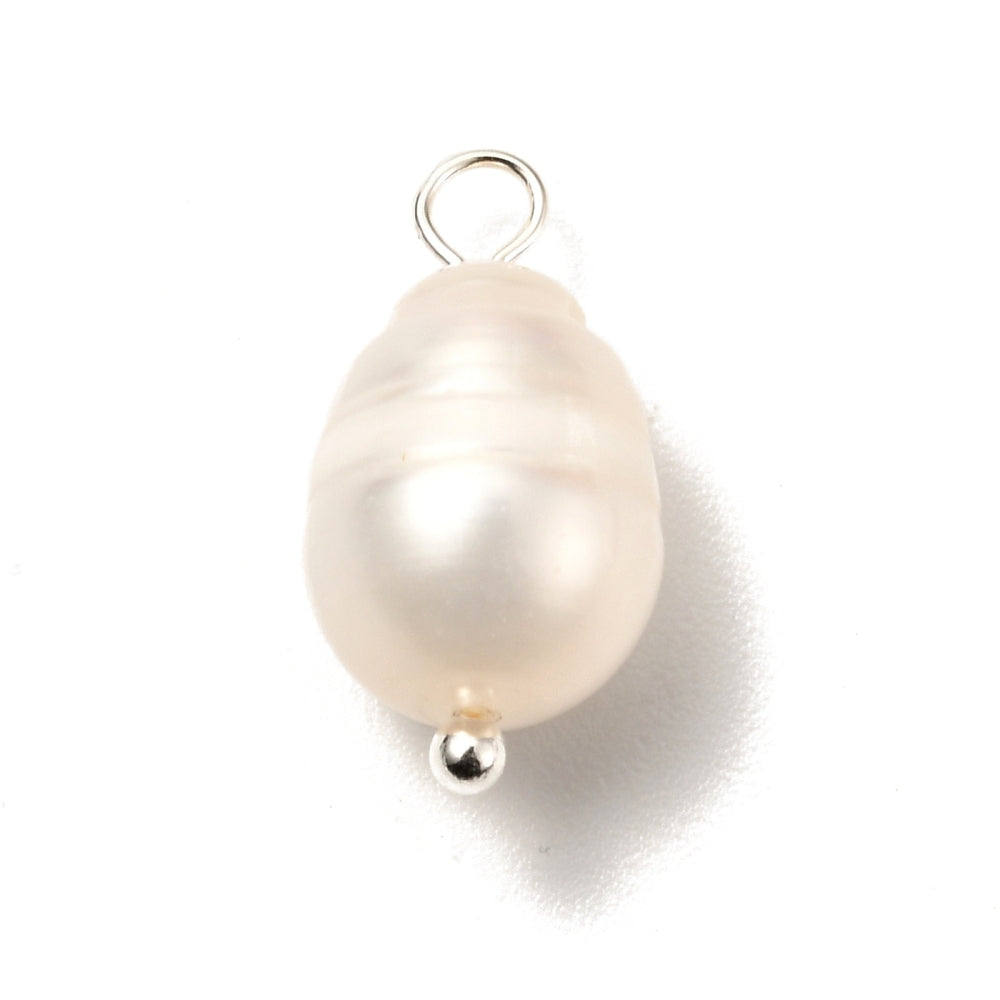 Pearl Pendant with Silver Eye Pin - 10 pieces