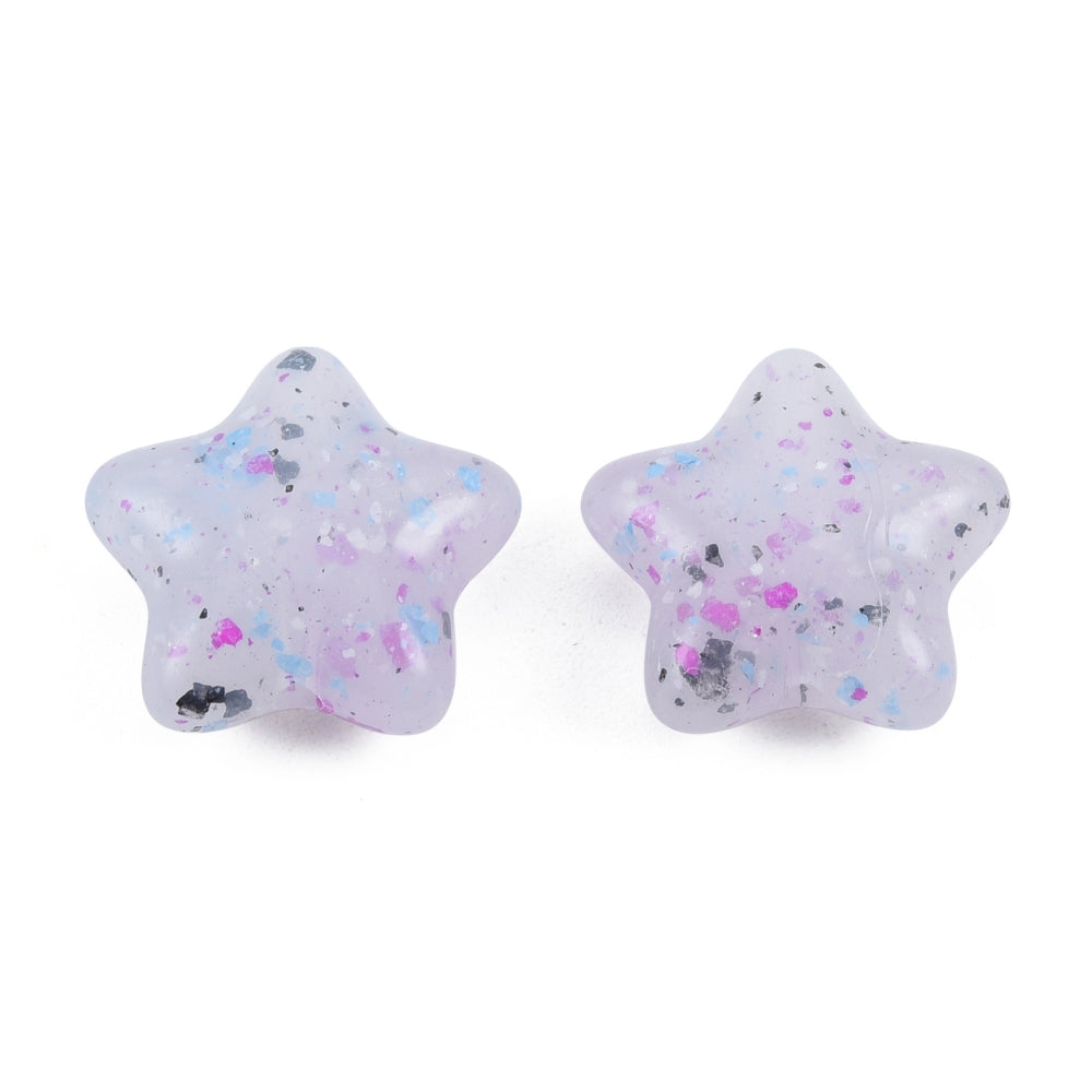Star - Marbled Stone Acrylic Bead, Assorted Colours