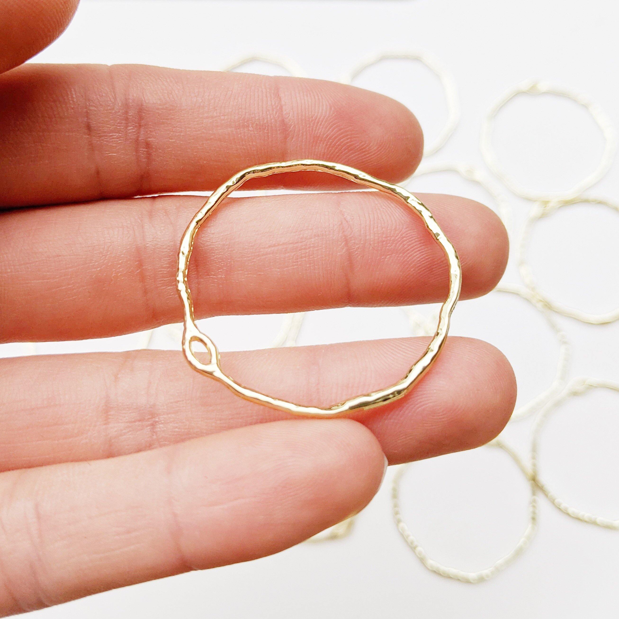 Gold circle open back bezel - 8 pieces - Poethan