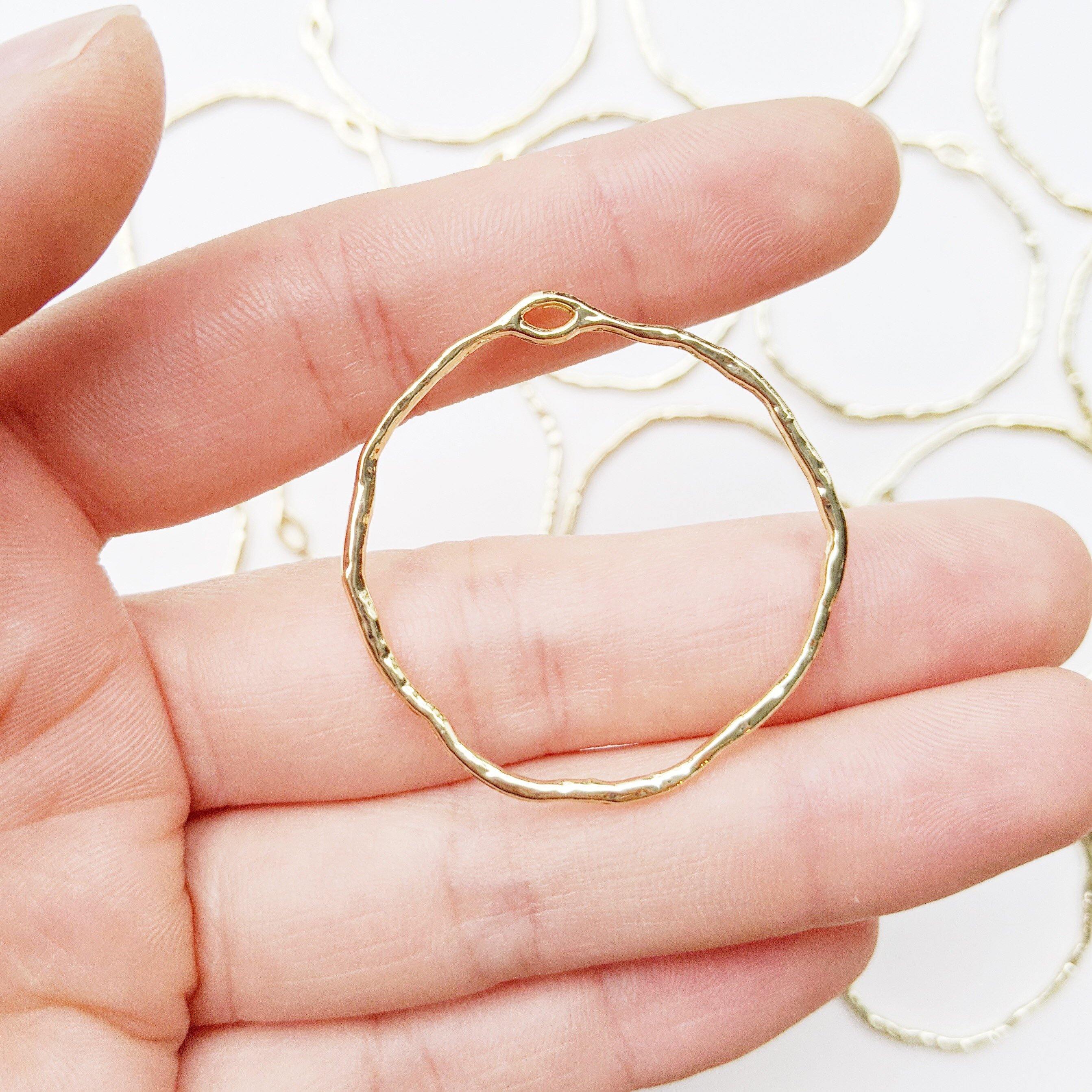 Gold circle open back bezel - 8 pieces - Poethan