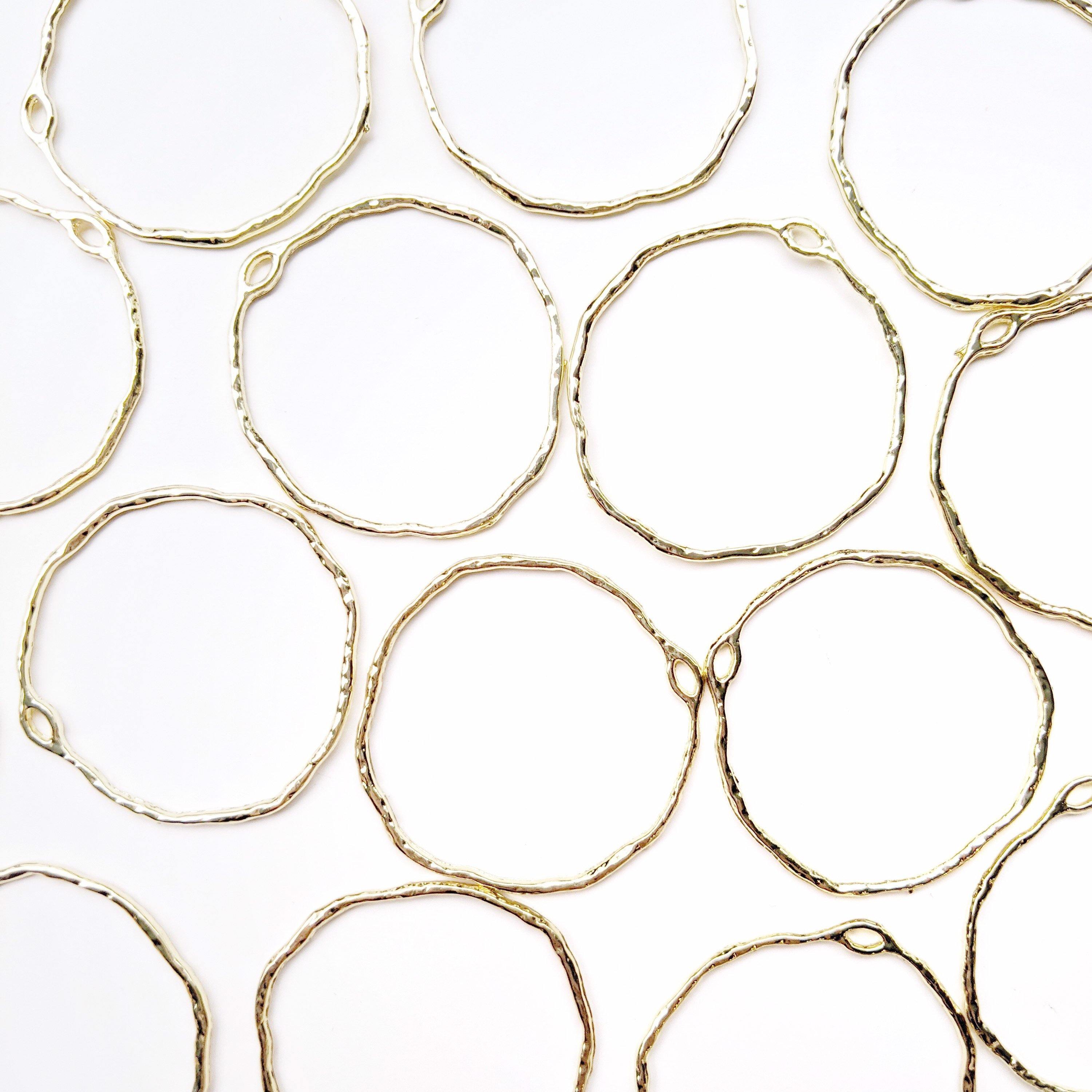 Gold circle open back bezel - 8 pieces - Poethan