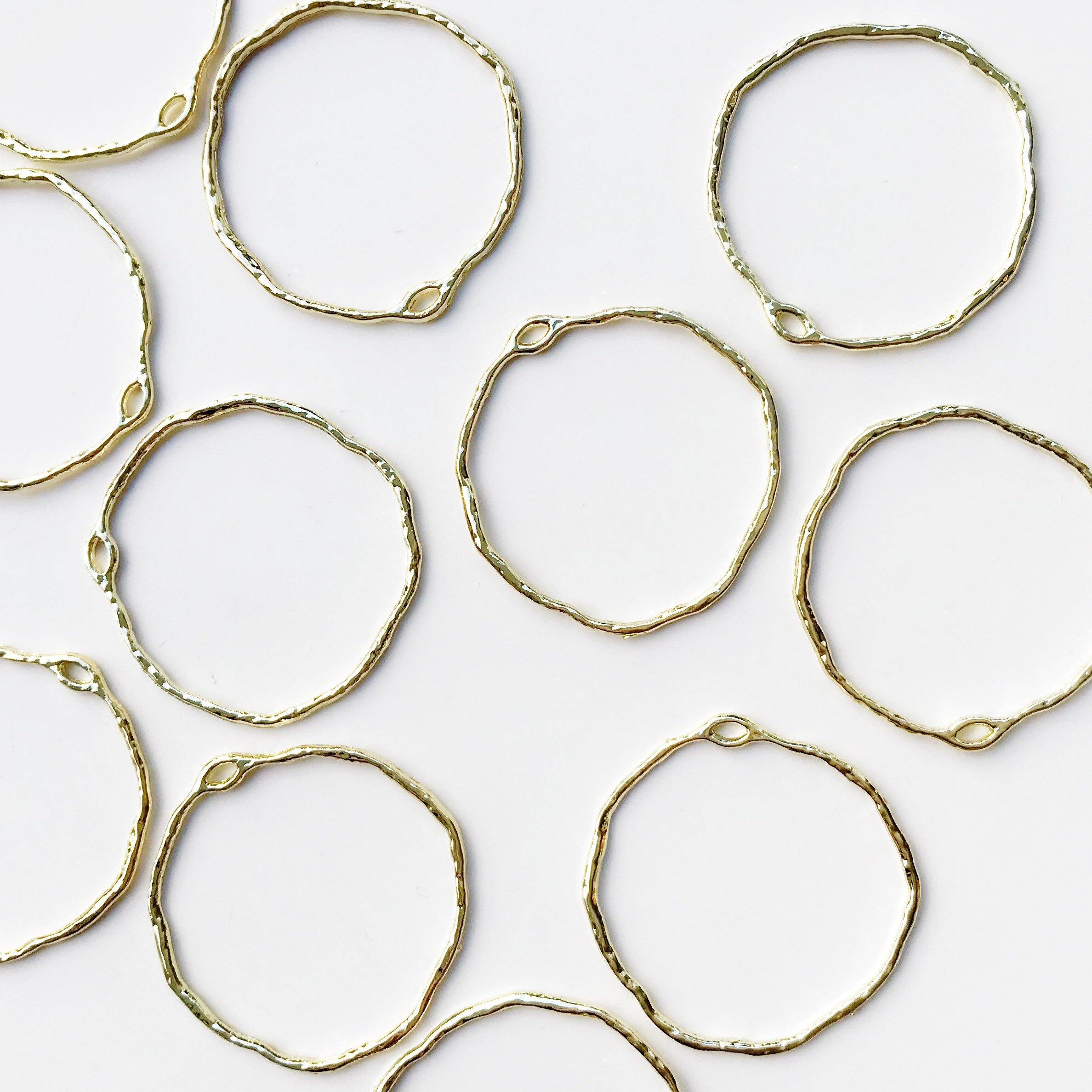 Gold circle open back bezel - 8 pieces - Poethan