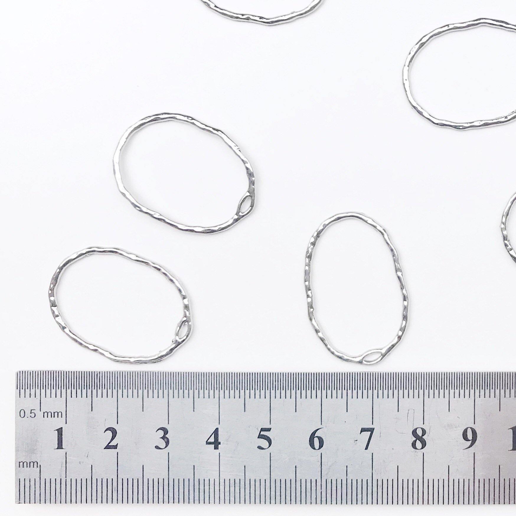 Platinum oval open back bezel pendant - 8 pieces - Poethan