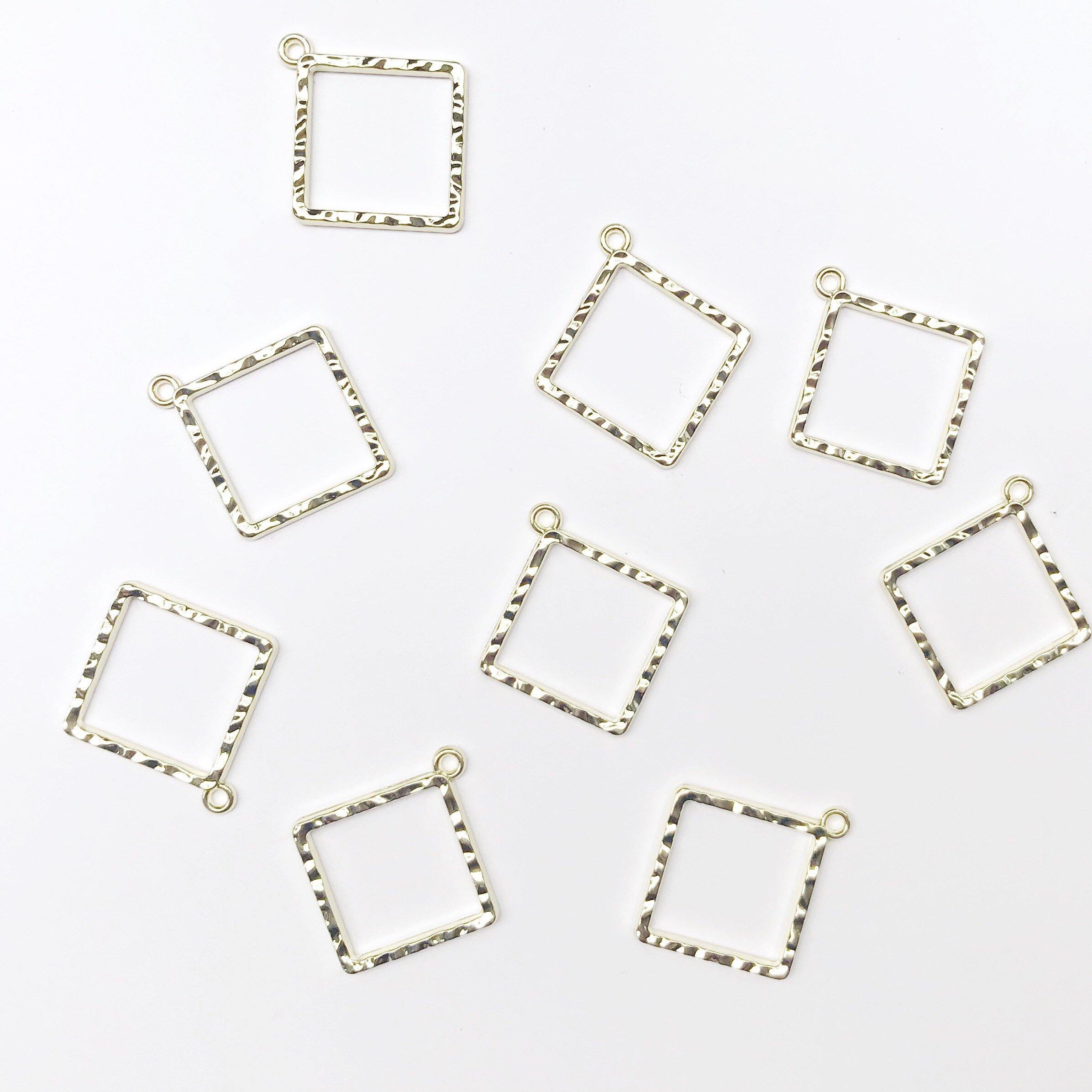 Square open back bezel - 8 pieces - Poethan