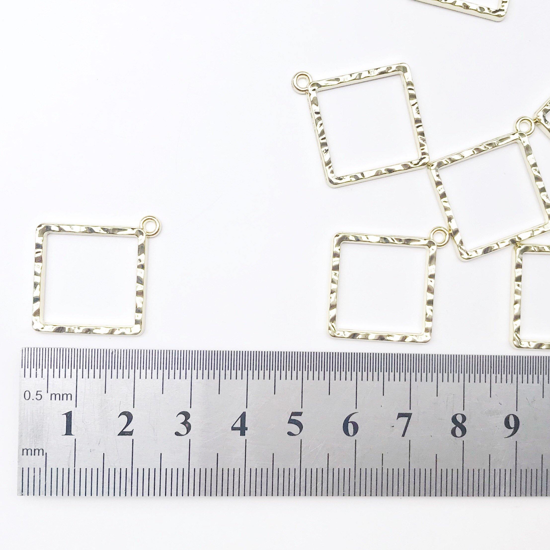 Square open back bezel - 8 pieces - Poethan