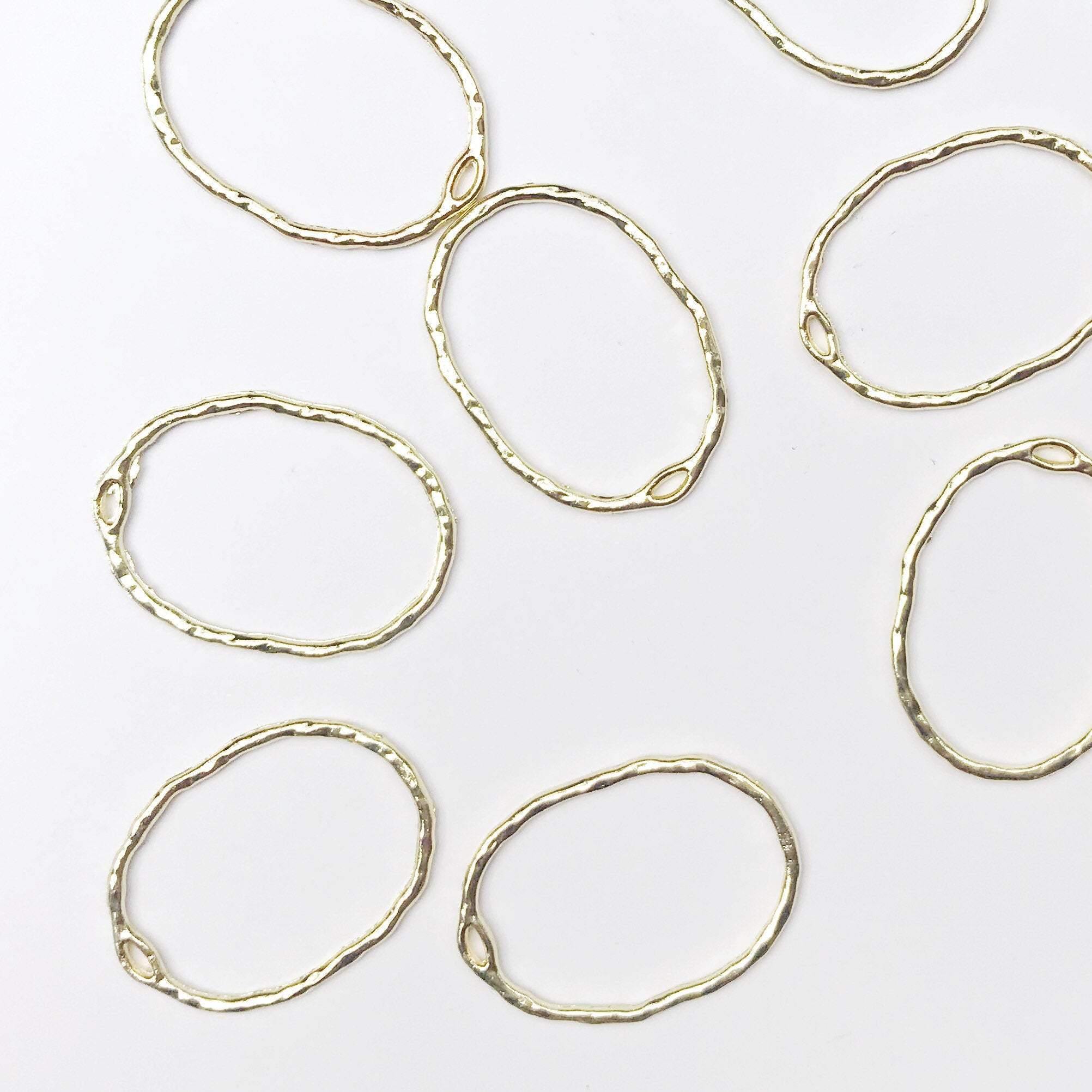 Gold oval open back bezel - 8 pieces - Poethan