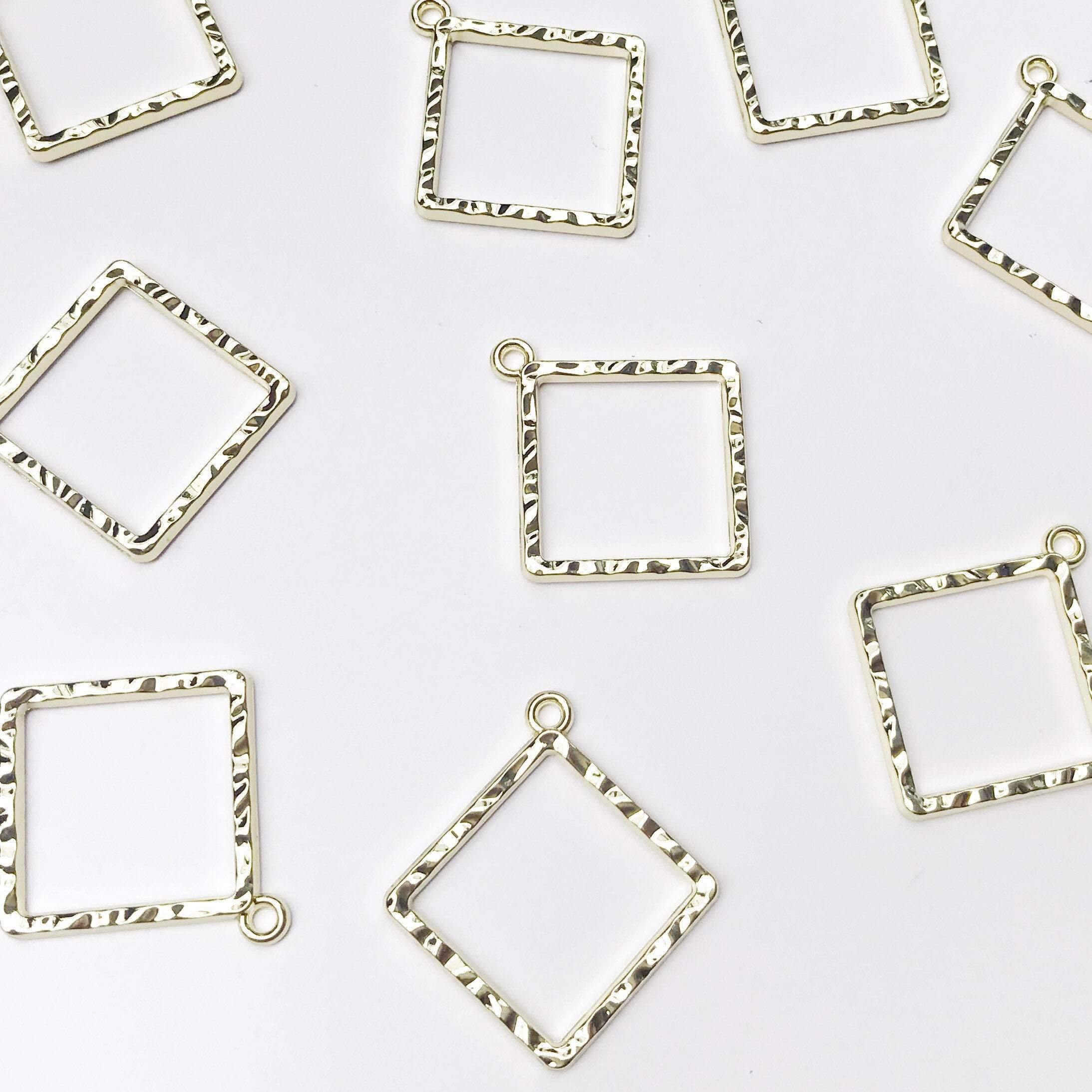 Square open back bezel - 8 pieces - Poethan